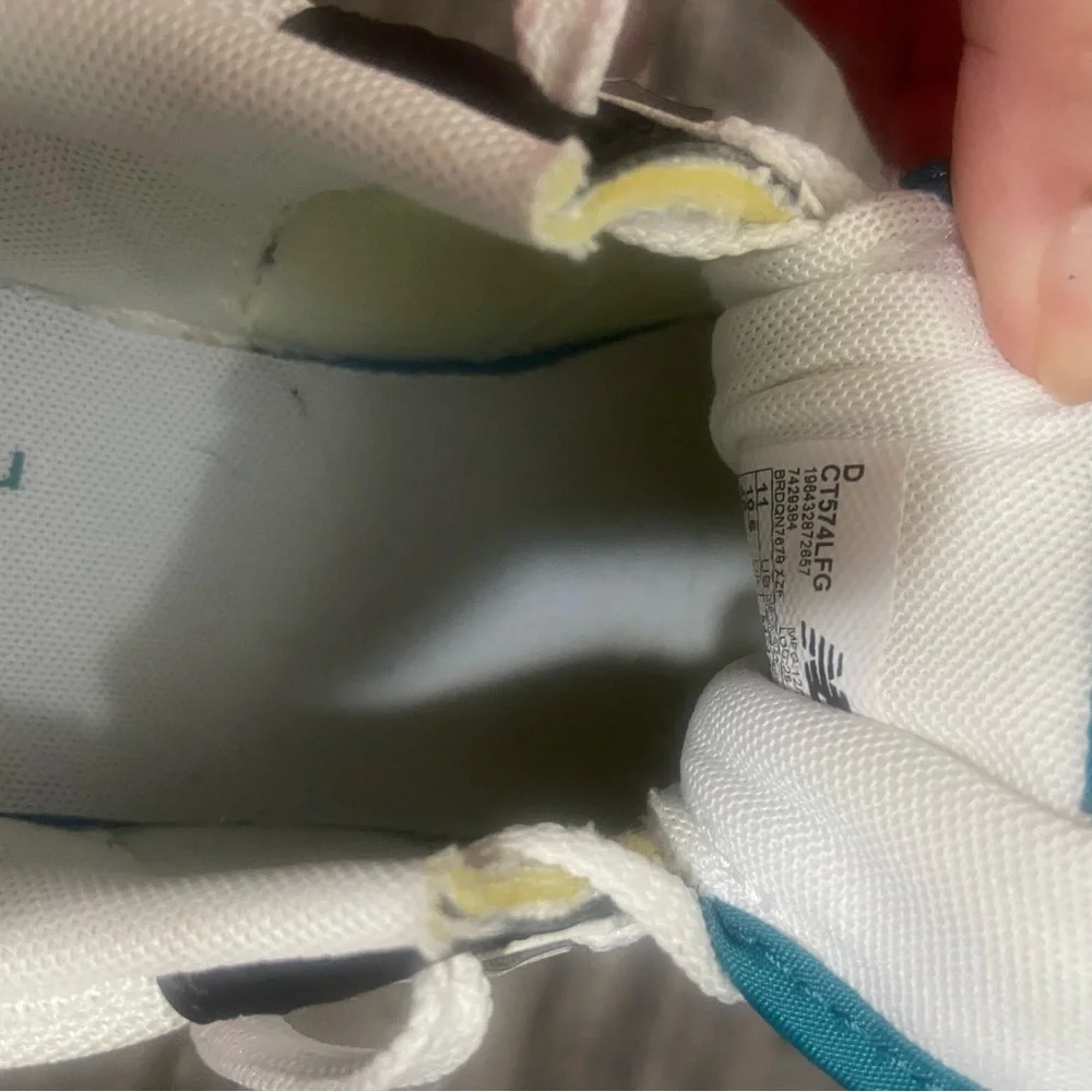 New Balance White and Teal Athletic Shoes